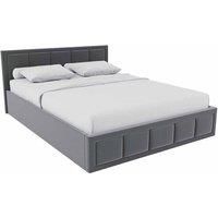 Vida Designs Vanita King Ottoman Fabric Bed Light Grey 2 , Grey