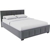 Vida Designs Vanita King Fabric Bed Light Grey 2 , Grey
