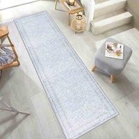 Vernal Adora Machine washable, Non Shedding, Non Slip Area Runner for Living Room, Bedroom, Dining Room, Hallway, Kitchen, Pet Friendly, Light Grey, 76 cm X 243 cm