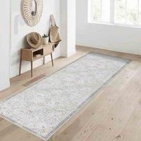 Vernal Liam Machine washable, Non Shedding, Non Slip Area Rug for Living Room, Bedroom, Dining Room, Hallway, Kitchen, Pet Friendly, Beige, Grey & Copper, 76 cm X 243 cm