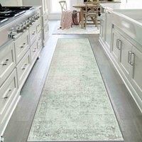 Vernal Darwin Machine washable, Non Shedding, Non Slip Area Rug for Living Room, Bedroom, Dining Room, Hallway, Kitchen, Pet Friendly, Light Beige & Grey, 76 cm X 243 cm