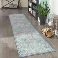Vernal Egbert Machine washable, Non Shedding, Non Slip Area Rug for Living Room, Bedroom, Dining Room, Hallway, Kitchen, Pet Friendly, Cream, Taupe & Grey, 60 cm X 150 cm