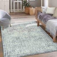 Vernal Egbert Machine washable, Non Shedding, Non Slip Area Rug for Living Room, Bedroom, Dining Room, Hallway, Kitchen, Pet Friendly, Cream, Taupe & Grey, 152 cm X 213 cm