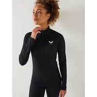 Castore Women'S Training Adapt 1/2 Zip Long Sleeve Top - White Reflective/Black