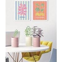 Pyramid International Melissa Donne Le Corail By The Seashore Set Of 2 Framed Art 30X40Cms, Multi