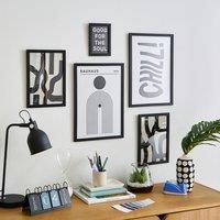 Set of 5 Monochrome Framed Prints