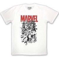 Marvel Comics Men's Characters T-Shirt in White | Size: XL
