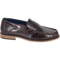 Roamers Mens Leather Hi Shine Saddle Loafers DF2365