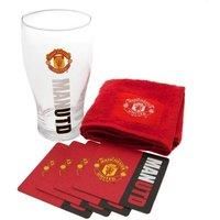 Manchester United FC Mini Bar Set / One Size Red/Yellow/Clear BS4146