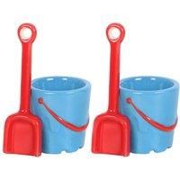 Something Different Ceramic Bucket Egg Cup Set (Pack of 2) / One Size Blue/Red S