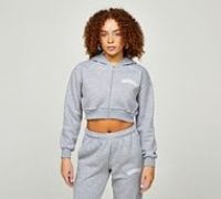 Hoodrich Womens Degree Crop Full Zip Hoodie - Grey - Size M
