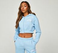 Hoodrich Womens Degree Crop Full Zip Hoodie - Blue - Size XL
