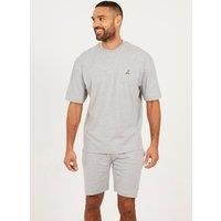 BRAVE SOUL Mens Short Sleeve T-Shirt and Shorts Set 2-Piece Summer Outfit for Everyday Comfort, Grey Colour, Size- M