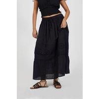 Tiered Maxi Skirt With Embroidery
