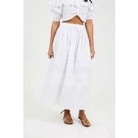 Tiered Maxi Skirt With Embroidery