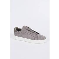 Brave Soul Men's Faux Suede Trainers with Contrast Sole in Grey | Size: 9