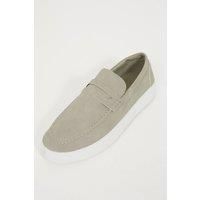 Brave Soul Men's Faux Suede Loafers in Grey | Size: 10