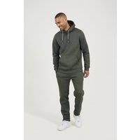 Brave Soul Men's Crossover Neck Hoodie & Joggers Set in Green | Size: XL
