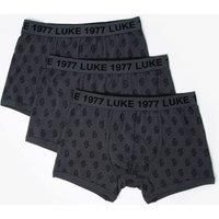 Luke 1977 Luke 1977 3 Pack Bassey Boxer Shorts - Dark Grey