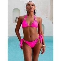 Moda Minx Amour Tie Side Full Bum Bikini Bottom - Hot Pink