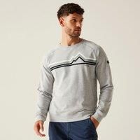 Regatta Mens Nithsdale Linear Mountain Crew Neck Sweatshirt (M) (Grey Marl)