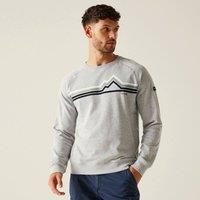Regatta Mens Nithsdale Linear Mountain Crew Neck Sweatshirt (XXL) (Grey Marl)