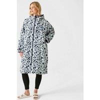 Regatta Outdoor Active Unisex Waterproof Changing Robe - Navy/White Floral - L/XL