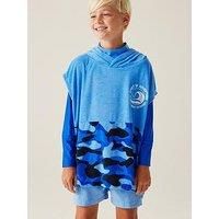 Regatta Kids Stylish Towel Robe II Elysium Blue Blue Camo, Size: 3-5 Years