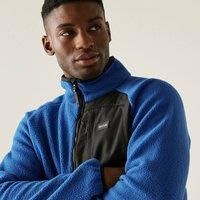 Regatta Mens Frankie Borg Half Zip Fleece Plush Stretch Warm Winter Layer Top