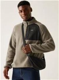 Regatta Mens Frankie Borg Half Zip Fleece Plush Stretch Warm Winter Layer Top