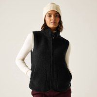 Regatta Women's Frankie Borg Full-Zip Gilet Bodywarmer in Jet Black | Size: 18