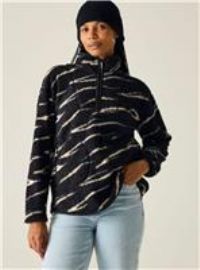 Regatta Women's Frankie Borg Half-Zip Insulating Fleece Sweatshirt in Jet Black | Size: 18