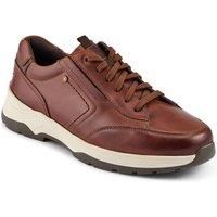Easyfit Men's Leather Ultra-Wide Laced Trainers in Brown | Size: 8
