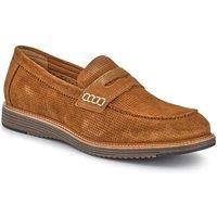 Leather Slip-On Casual Shoes - Cognac Size 9