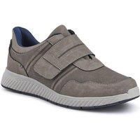 Pavers Men's Wide Fit Touch Fastening Trainers in Grey | Size: 7