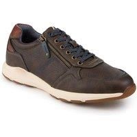 Pavers Men's Casual Zip & Lace Faux Leather Trainers in Khaki | Size: 12