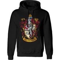 Harry Potter Men's Gryffindor Distressed Hoodie in Black | Size: XL