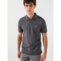 Lyle & Scott Men/'s Striped Tipped Polo Shirt, Gunmetal/Foam, XL