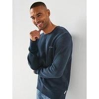 Lyle & Scott Mid Knits Script Knitted Crew Neck Z271 Dark Navy, L
