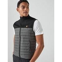 Lyle & Scott Sports Fleece Hybrid Gilet Jet Black/Granite