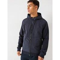 Lyle & Scott Half Raglan Hybrid Hoodie- Navy