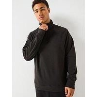 Lyle & Scott Panelled Hybrid Quarter Zip Top - Black