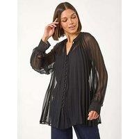 Roman V-Neck Pleated Blouse 14 female