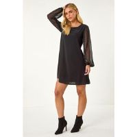 Roman Petite Hotfix Sleeve Stretch Shift Dress 8 female