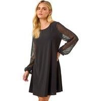 Roman Petite Hotfix Sleeve Stretch Shift Dress 14 female