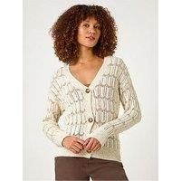 Roman Stitch Detail Button Through Knit Cardigan 20 female