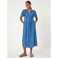 Roman Originals V-Neck Midi Dress For Women UK - Ladies Spring Summer