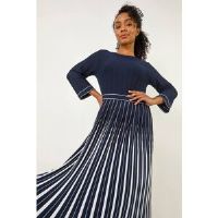 Roman Petite Contrast Pleat Midi Dress 18 female