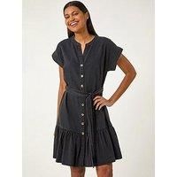 Roman Originals Denim Tiered Shirt Dress For Women UK - Ladies Spring Summer