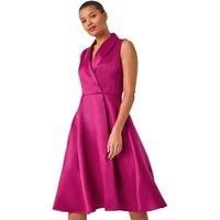 Roman Satin Tuxedo Style Midi Dress 14 female